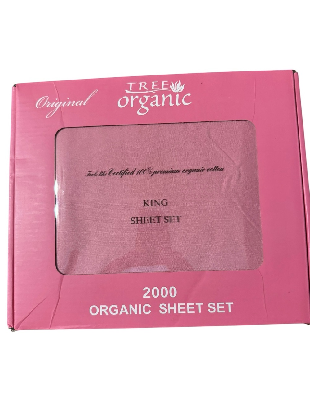 Tree Organic King Sheet Set in Pink — 2000 Organic Cotton